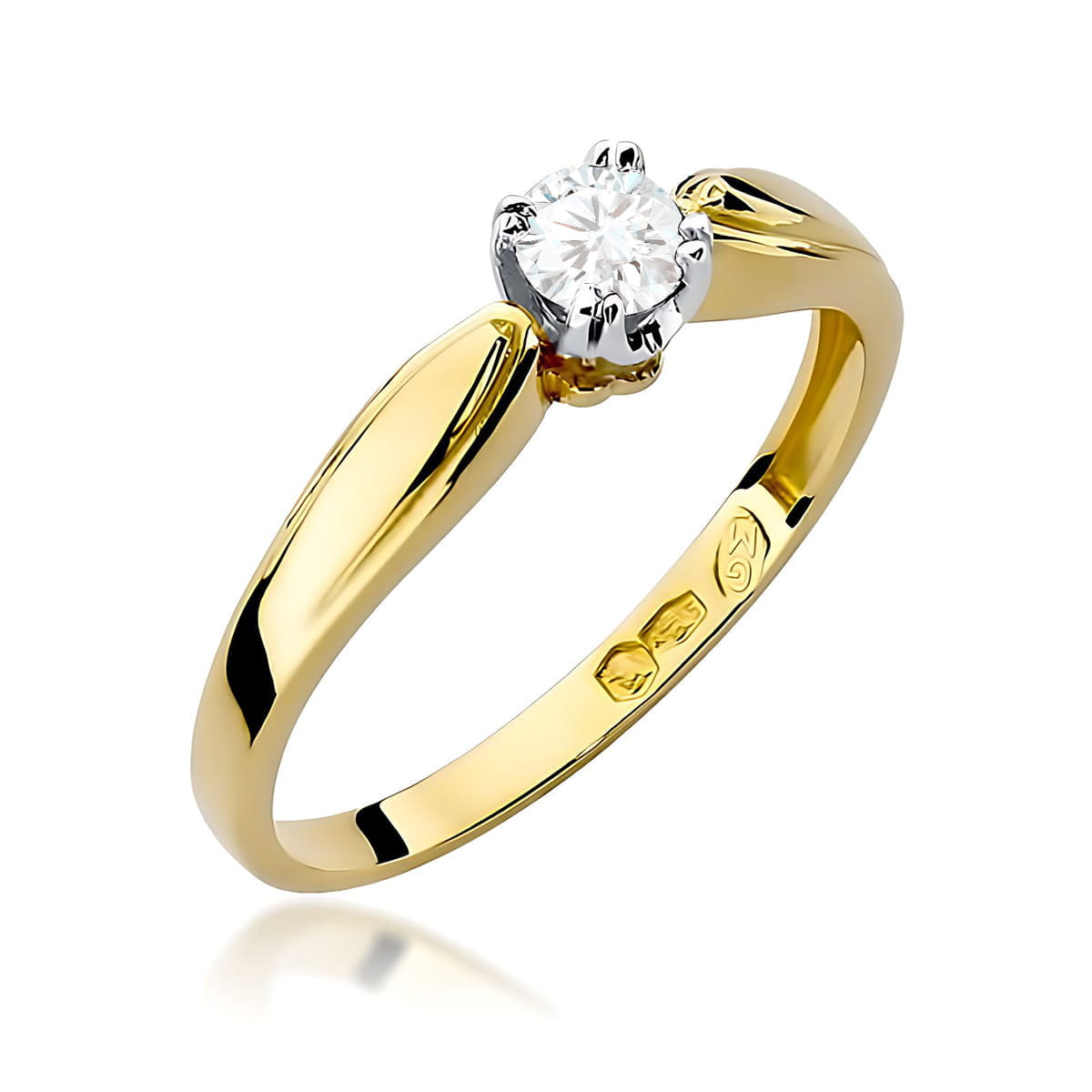 Pierścionek z kamieniem diament laboratoryjny 0,25 ct · W0197
