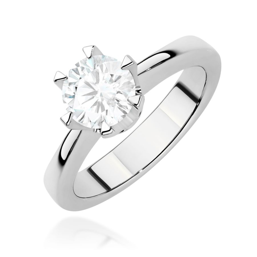 Pierścionek z diamentem 1,00 ct W0220B – białe złoto próby 585 · W220B