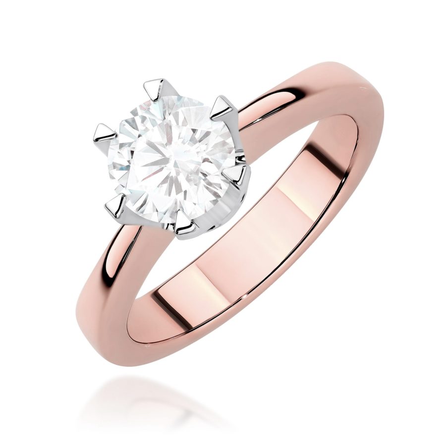 Pierścionek z diamentem 1,00 ct W0220B – różowe złoto próby 585 · W220B