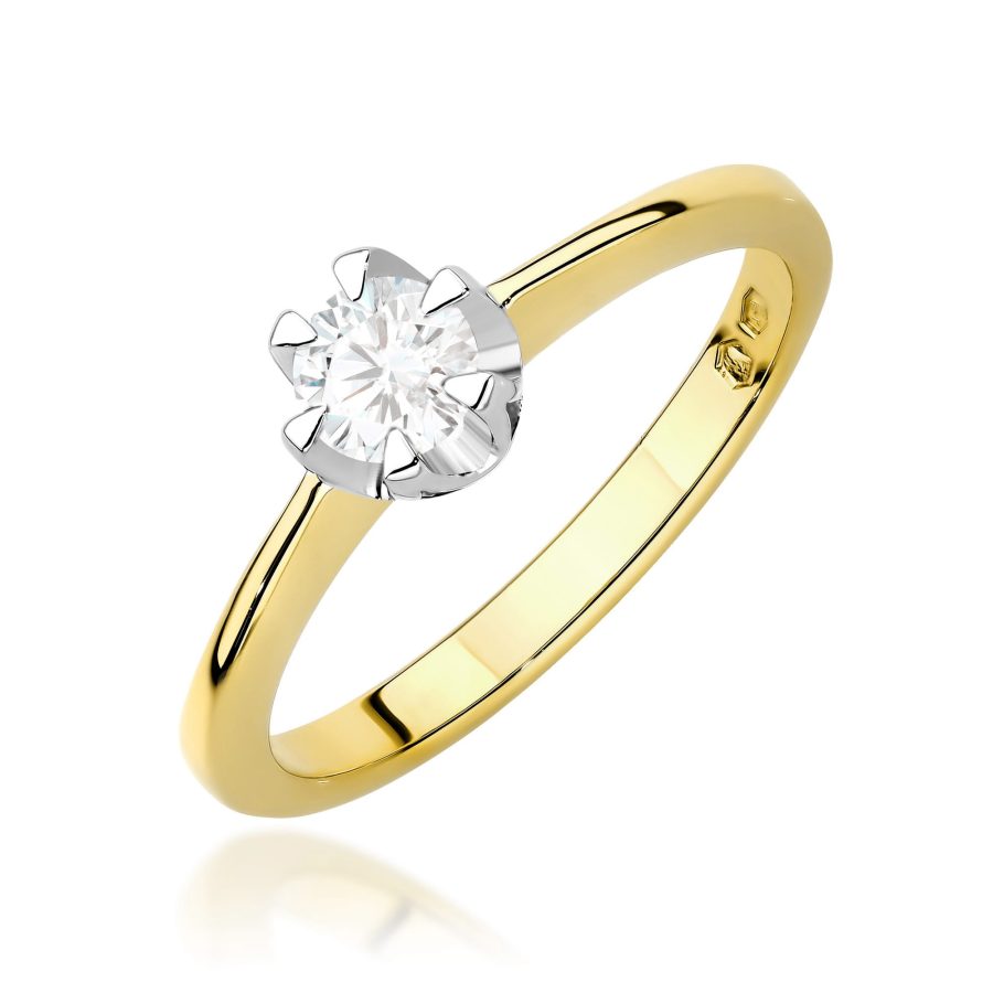 Ring in yellow gold with a lab-grown diamond 0,40 ct