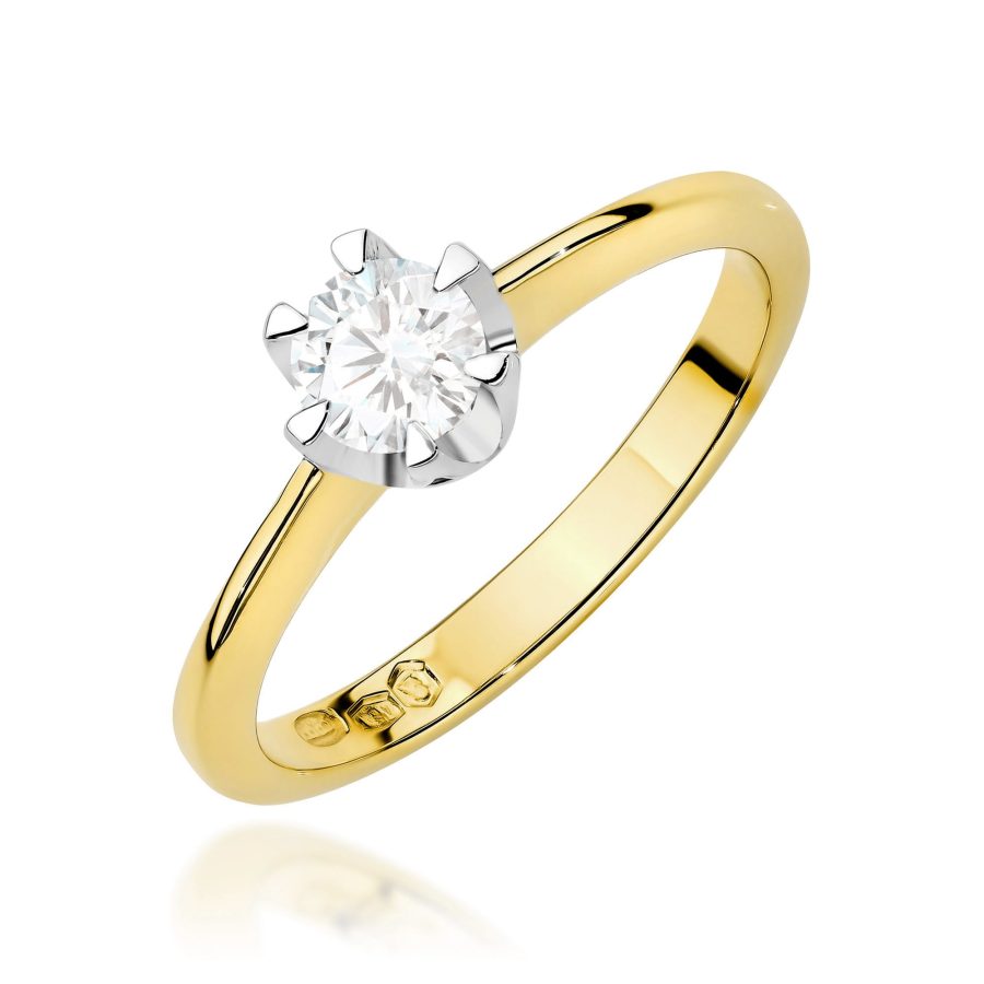 Pierścionek z okrągłym diamentem 0.7 ct · W220B