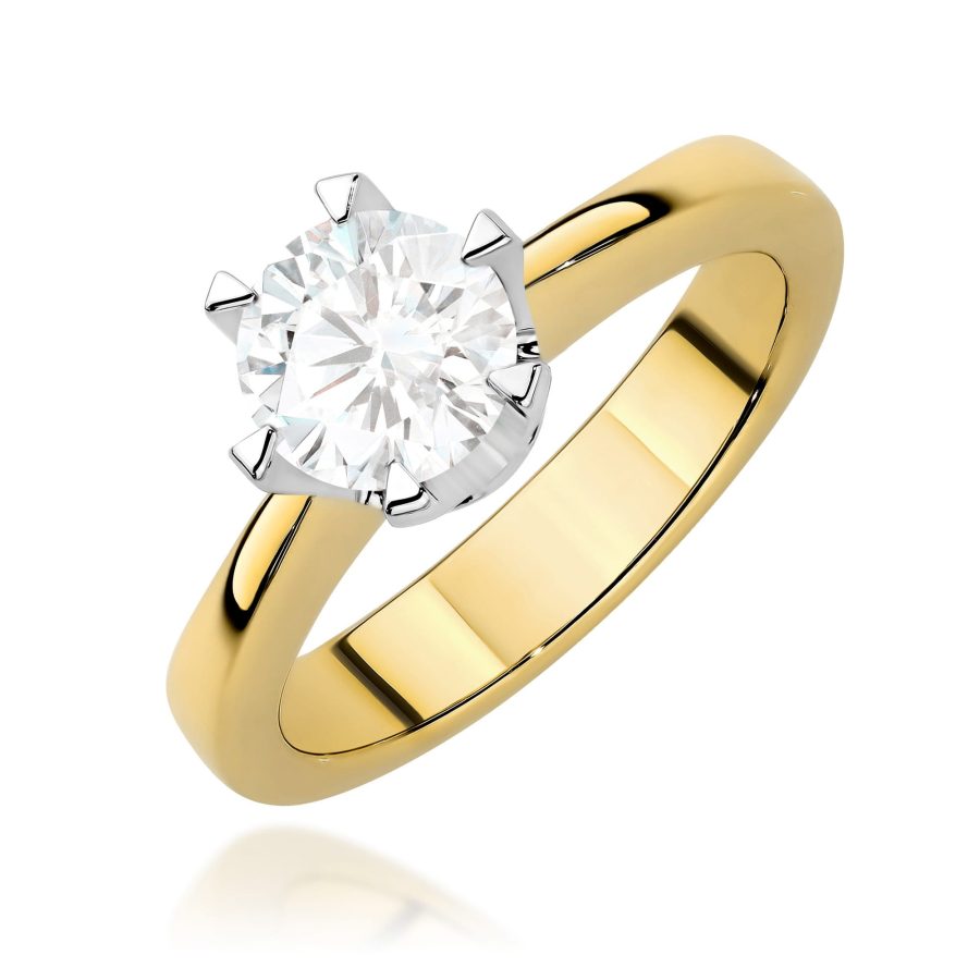 Pierścionek z diamentem 1,00 ct W0220B – żółte złoto próby 585 · W220B