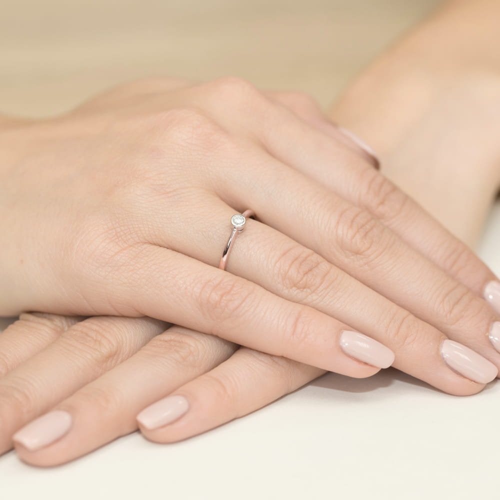 Pierścionek z diamentem 0,10 ct W0224 · W224 - obrazek 4