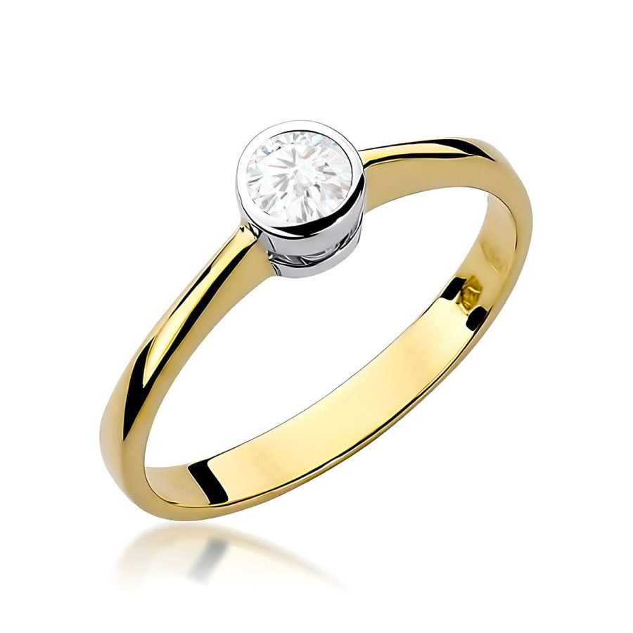 Pierścionek z diamentem 0,25 ct W0224 – żółte złoto próby 585 · W224B