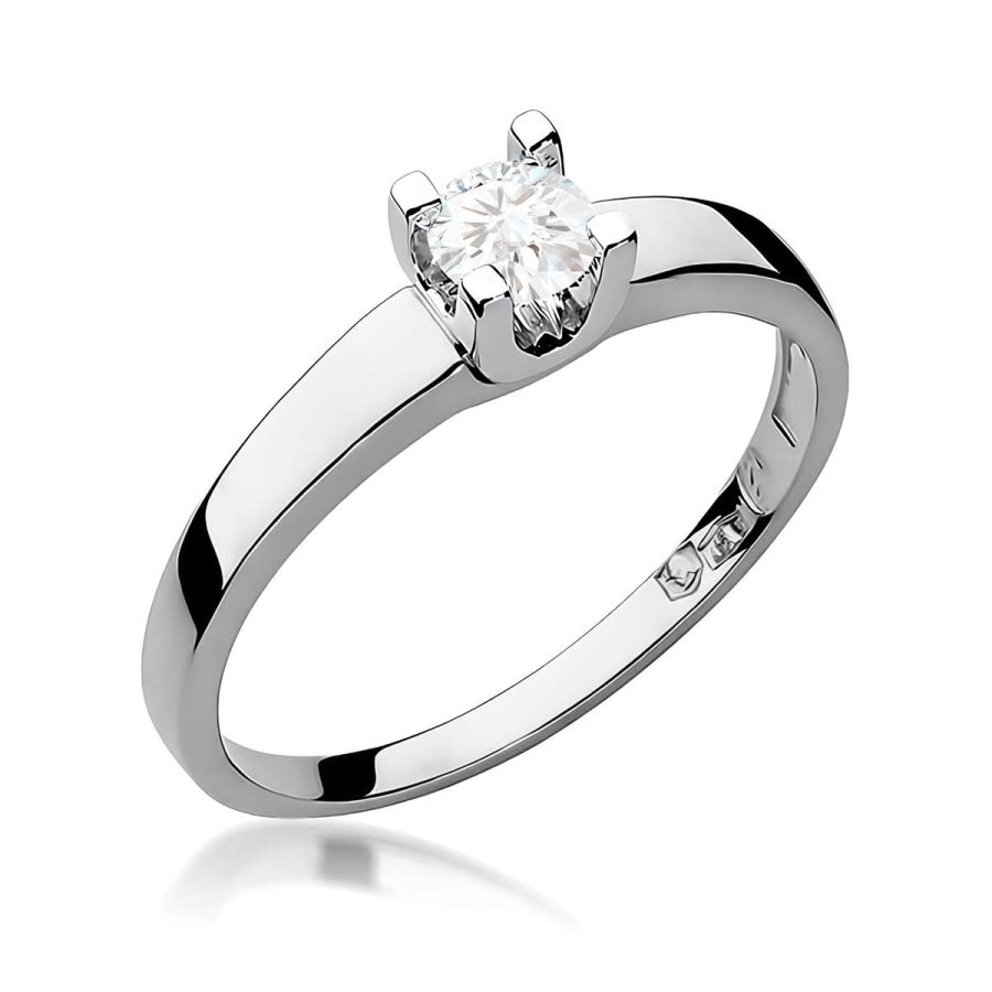 Pierścionek z białego złota z diamentem 0,30 ct · W225B