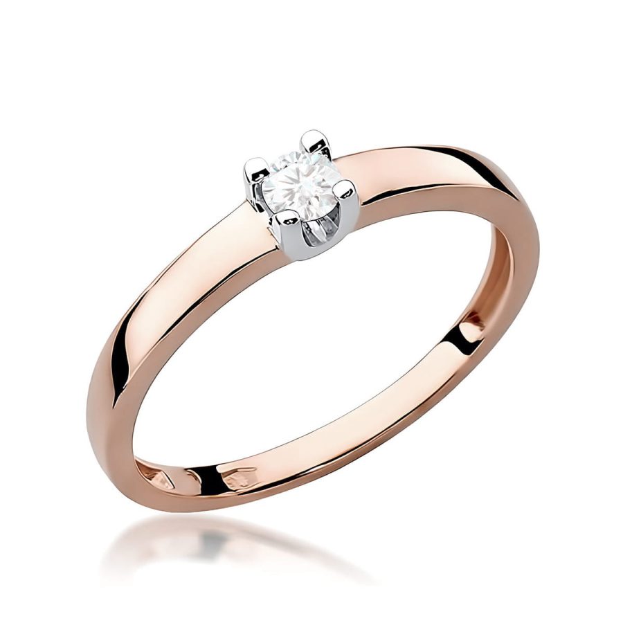 Pierścionek z okrągłym brylantem 0.1 ct · W225