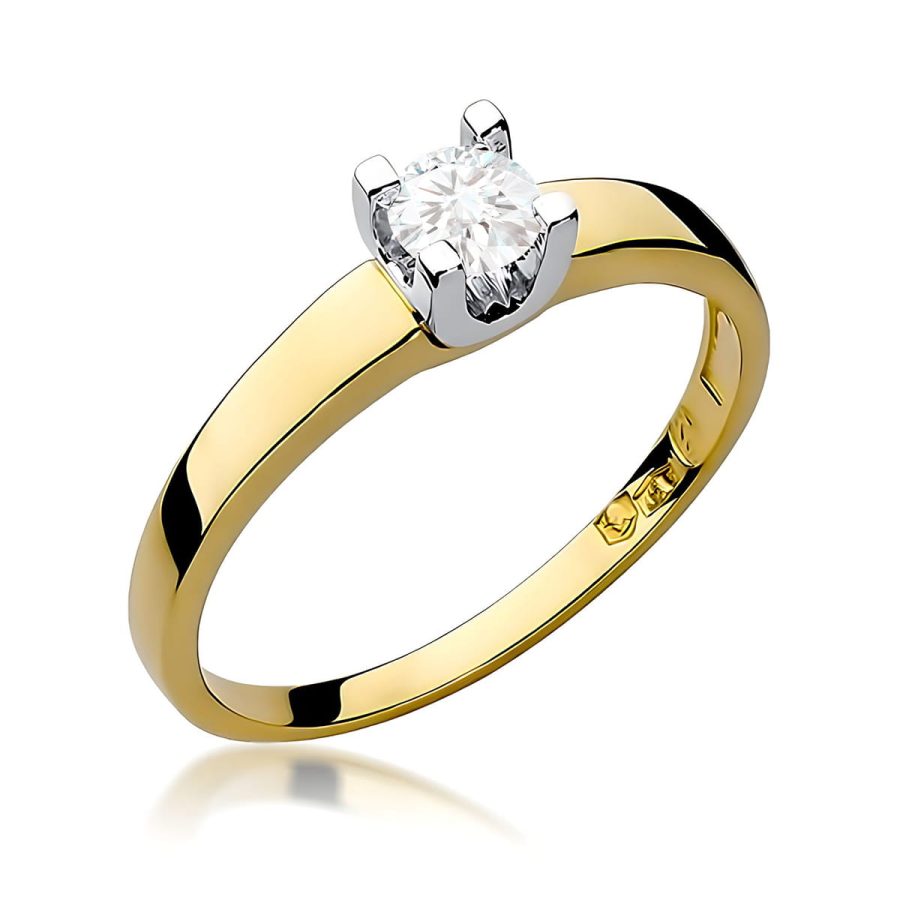 Pierścionek z diamentem 0,25 ct W0225 – żółte złoto próby 585 · W225B
