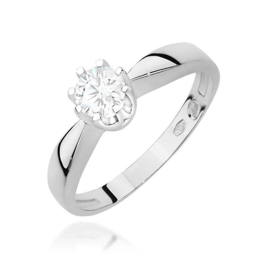 Pierścionek z okrągłym diamentem 0.3 ct · W228
