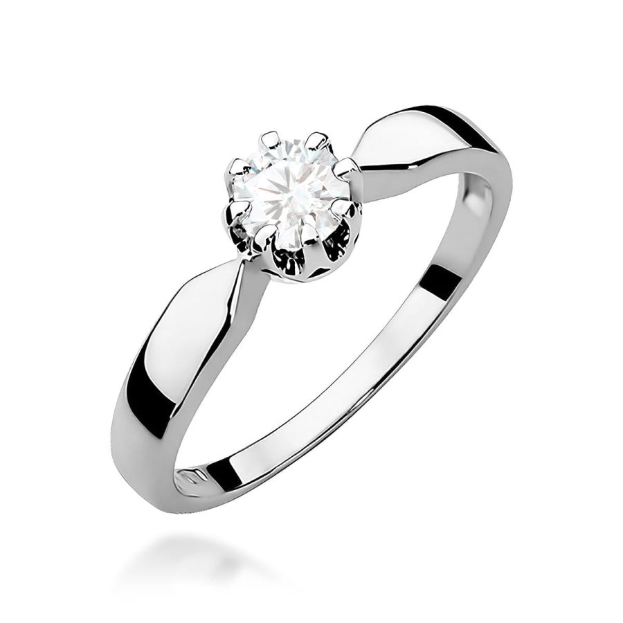 Pierścionek z okrągłym brylantem 0.4 ct · W228