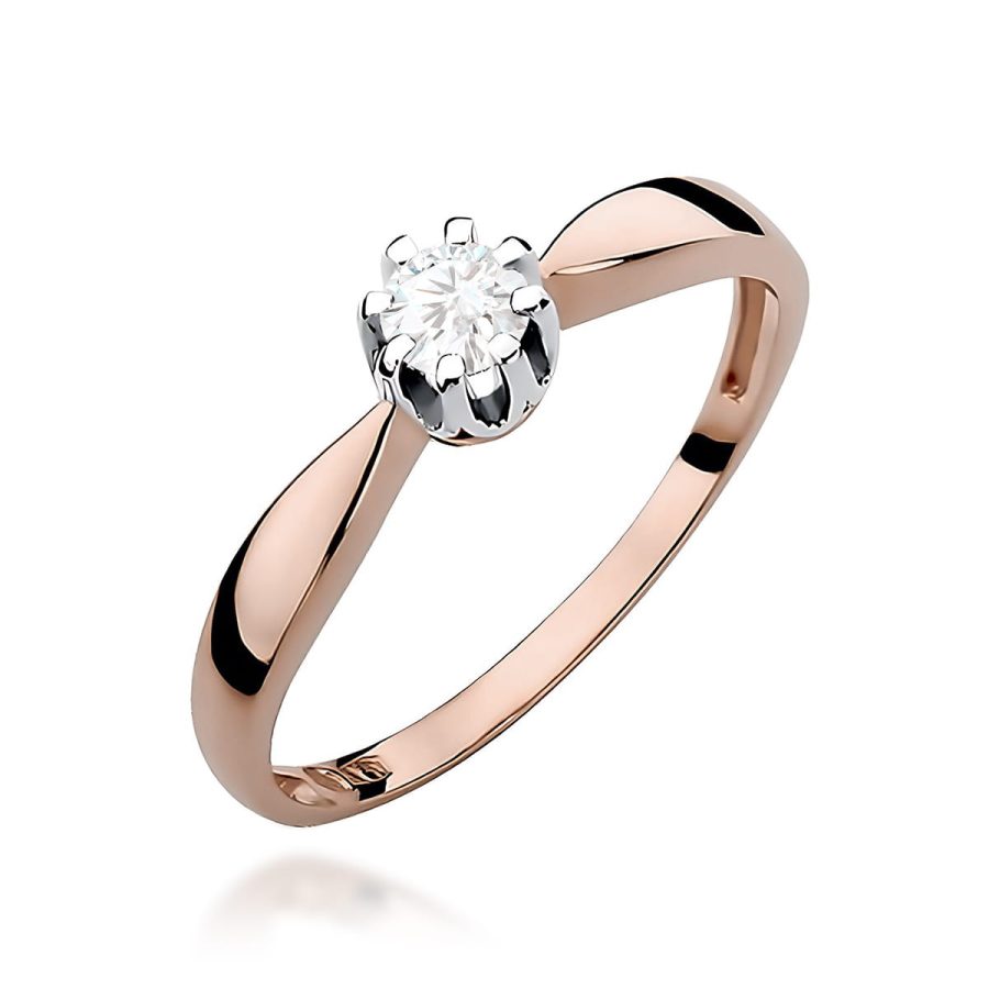 Ring with a diamond 0,20 ct in 585 rose gold