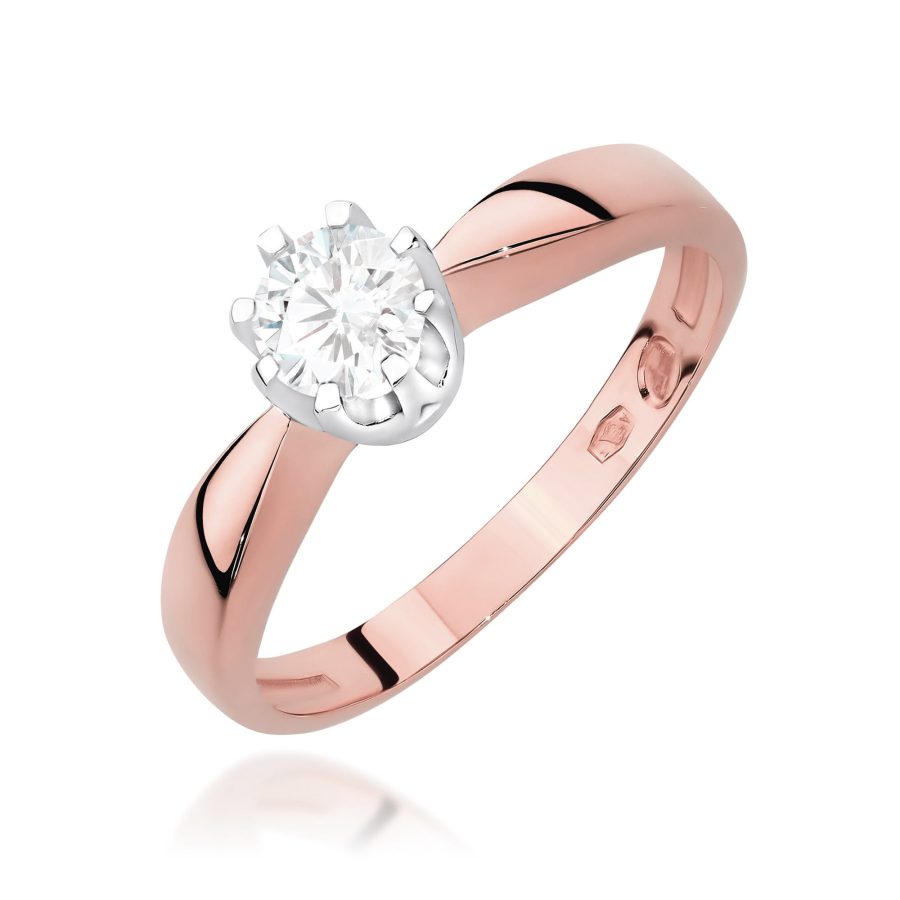 Pierścionek z okrągłym diamentem 0,3 ct · W228