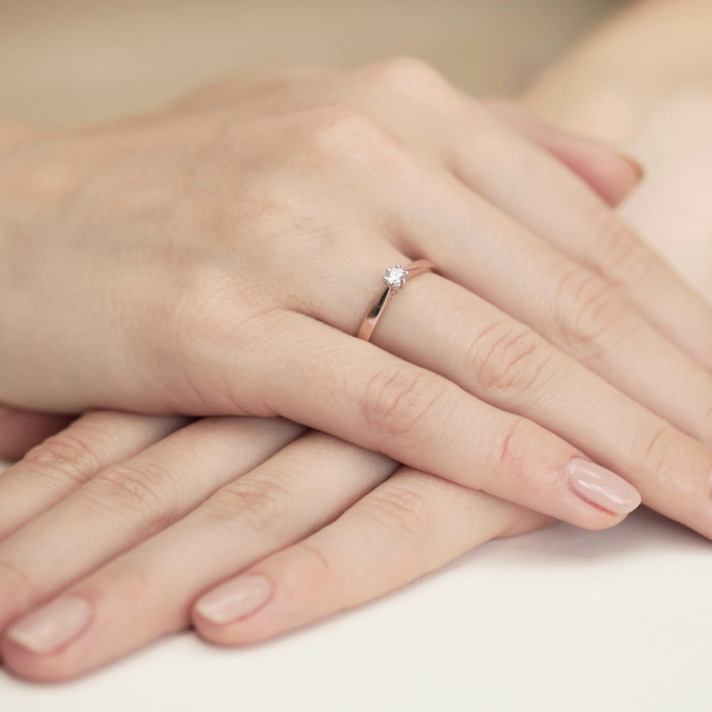 Pierścionek z diamentem 0,08 ct W0229 · W229 - obrazek 4