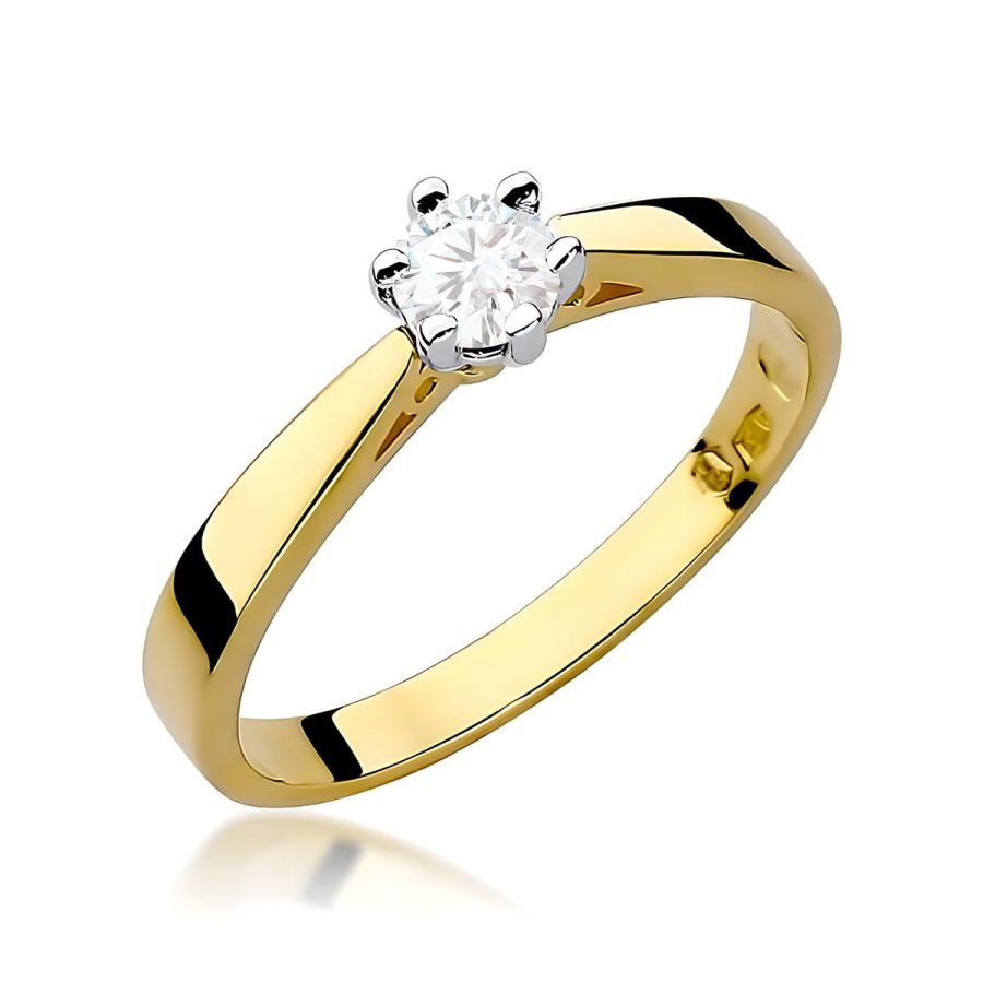 Pierścionek z diamentem 0,25 ct W0229B – żółte złoto próby 585 · W229B