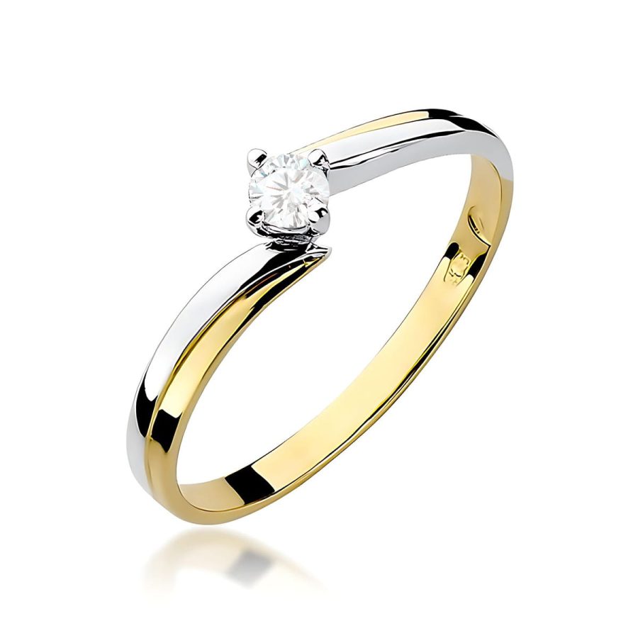 Pierścionek z diamentem 0,08 ct W0231 – żółte złoto próby 585 · W231