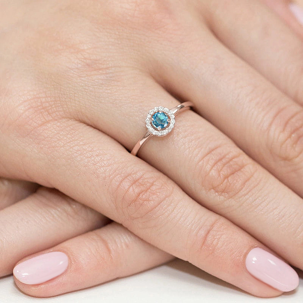 Pierścionek z kamieniem topaz swiss 0,15 ct W0238 · W238 - obrazek 4