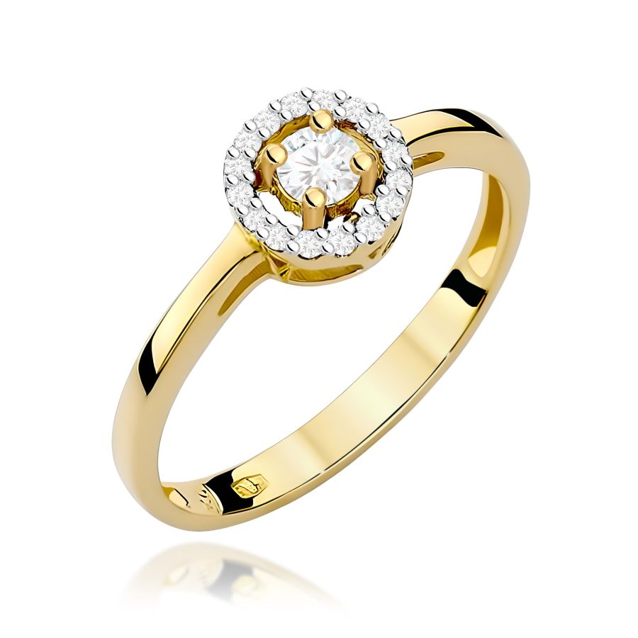 Pierścionek z diamentem 0,20 ct W0238 – żółte złoto próby 585 · W238