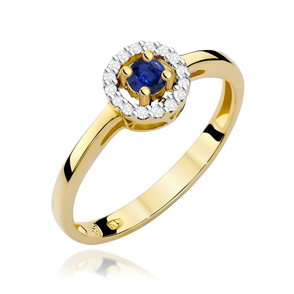 Pierścionek z szafirem 0,15 ct W0238 – żółte złoto próby 585