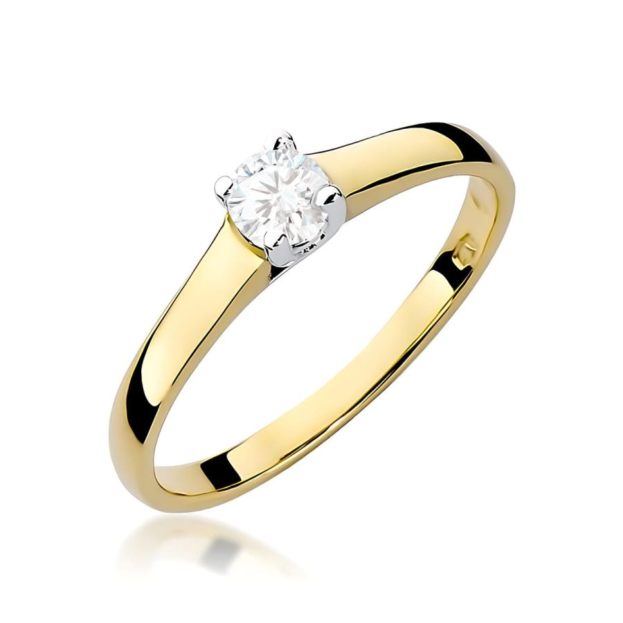 Pierścionek z diamentem 0,20 ct W0239 – żółte złoto próby 585 · W239
