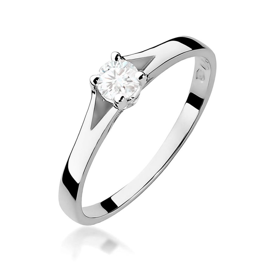 Pierścionek z białego złota z diamentem 0,20 ct · W240