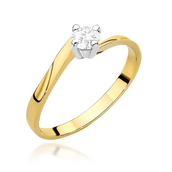 Pierścionek z diamentem 0,20 ct W0243 – żółte złoto próby 585