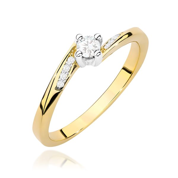 Pierścionek z diamentem 0,19 ct W0262 – żółte złoto próby 585