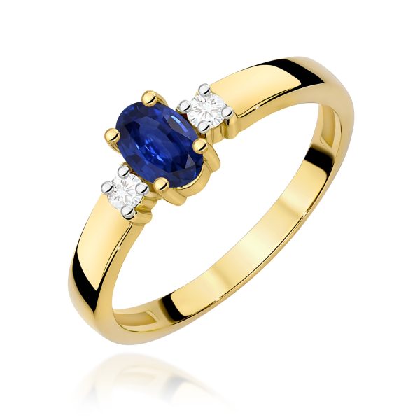 Pierścionek z szafirem 0,70 ct W0264 – żółte złoto próby 585