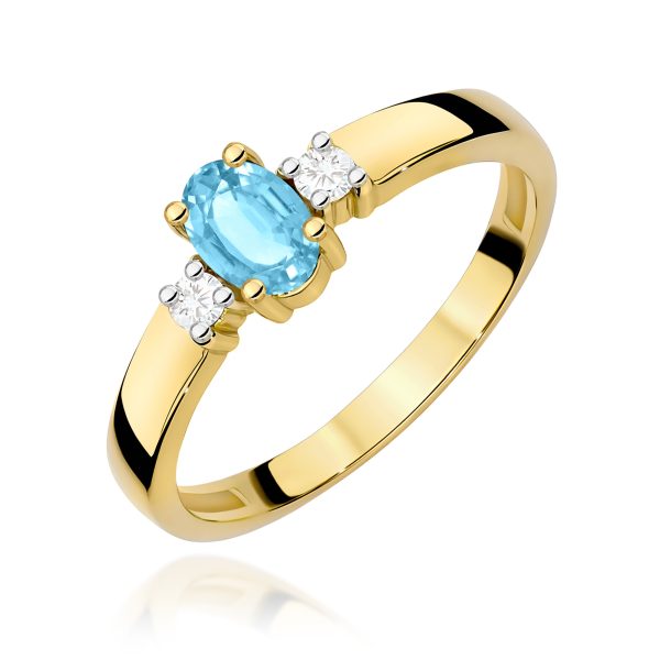 Pierścionek z kamieniem topaz swiss 0,50 ct W0264 – żółte złoto próby 585