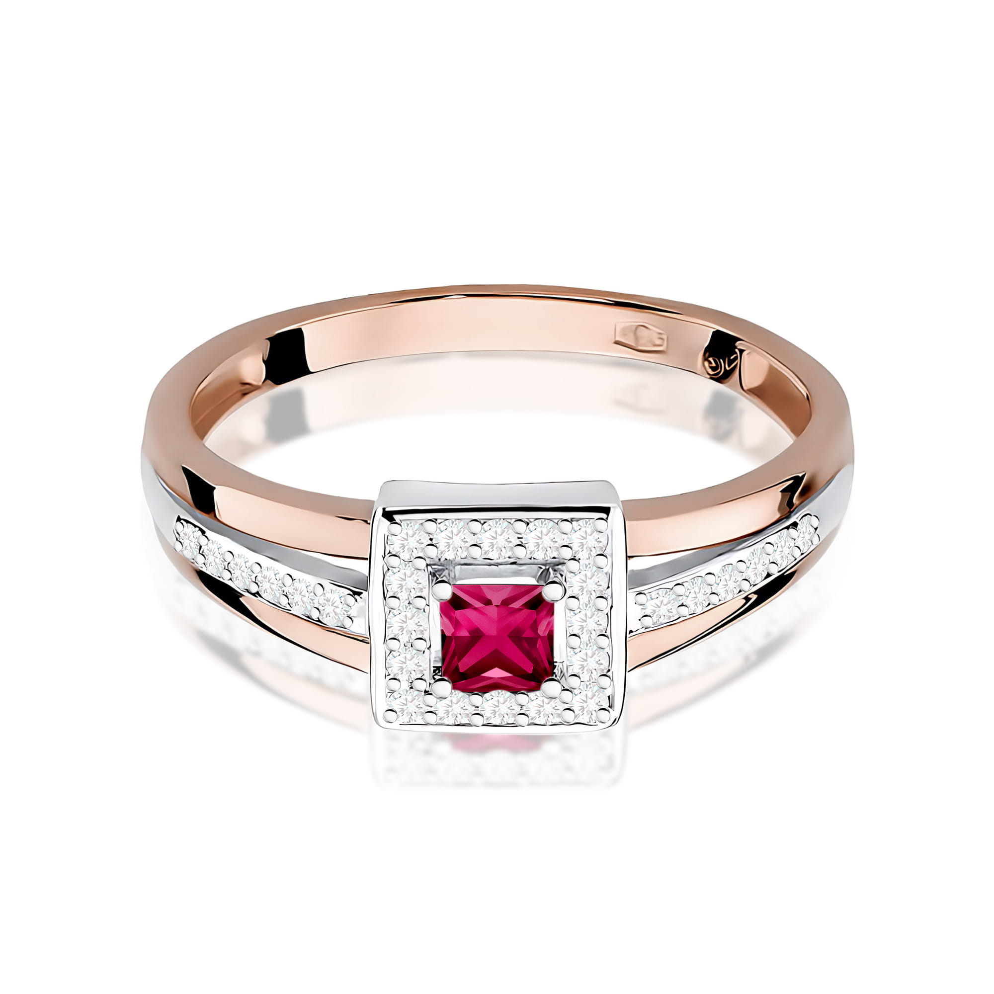 Ring with ruby 0,20 ct and diamond – product image 3