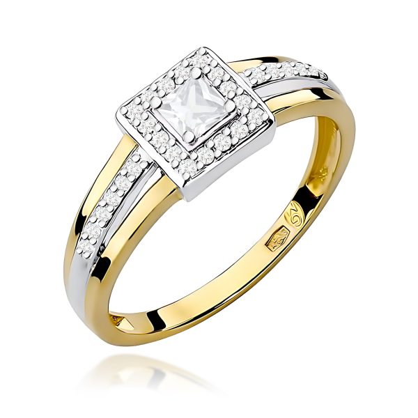 Pierścionek z diamentem 0,29 ct W0271 – żółte złoto próby 585