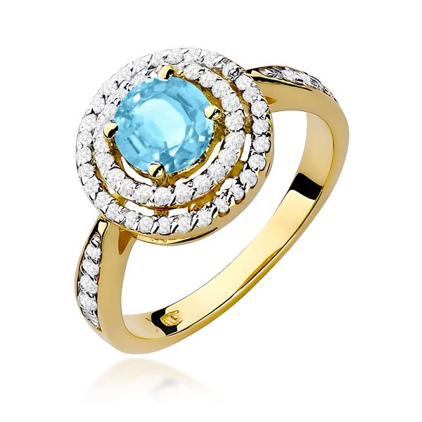 Pierścionek z kamieniem topaz swiss 0,80 ct W0274 – żółte złoto próby 585