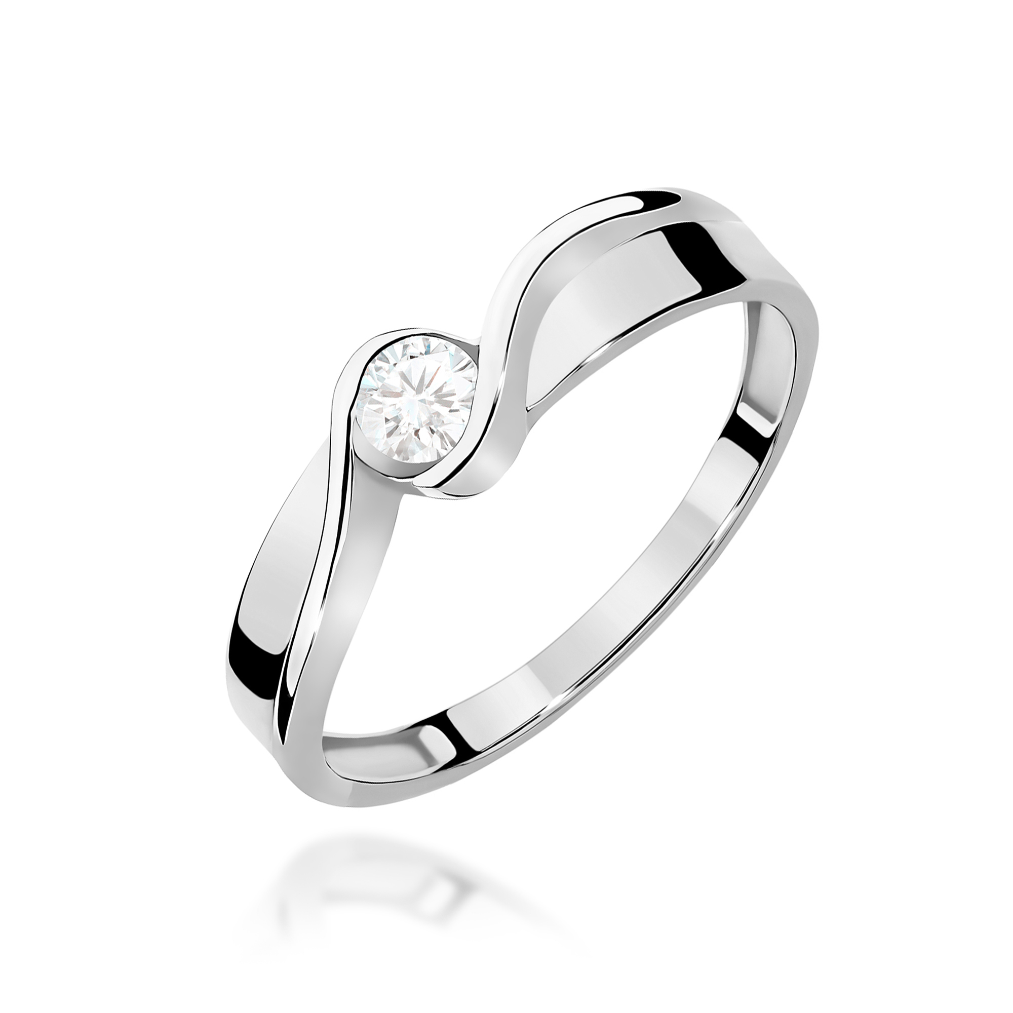 Pierścionek z kamieniem diament laboratoryjny 0,15 ct · W0278