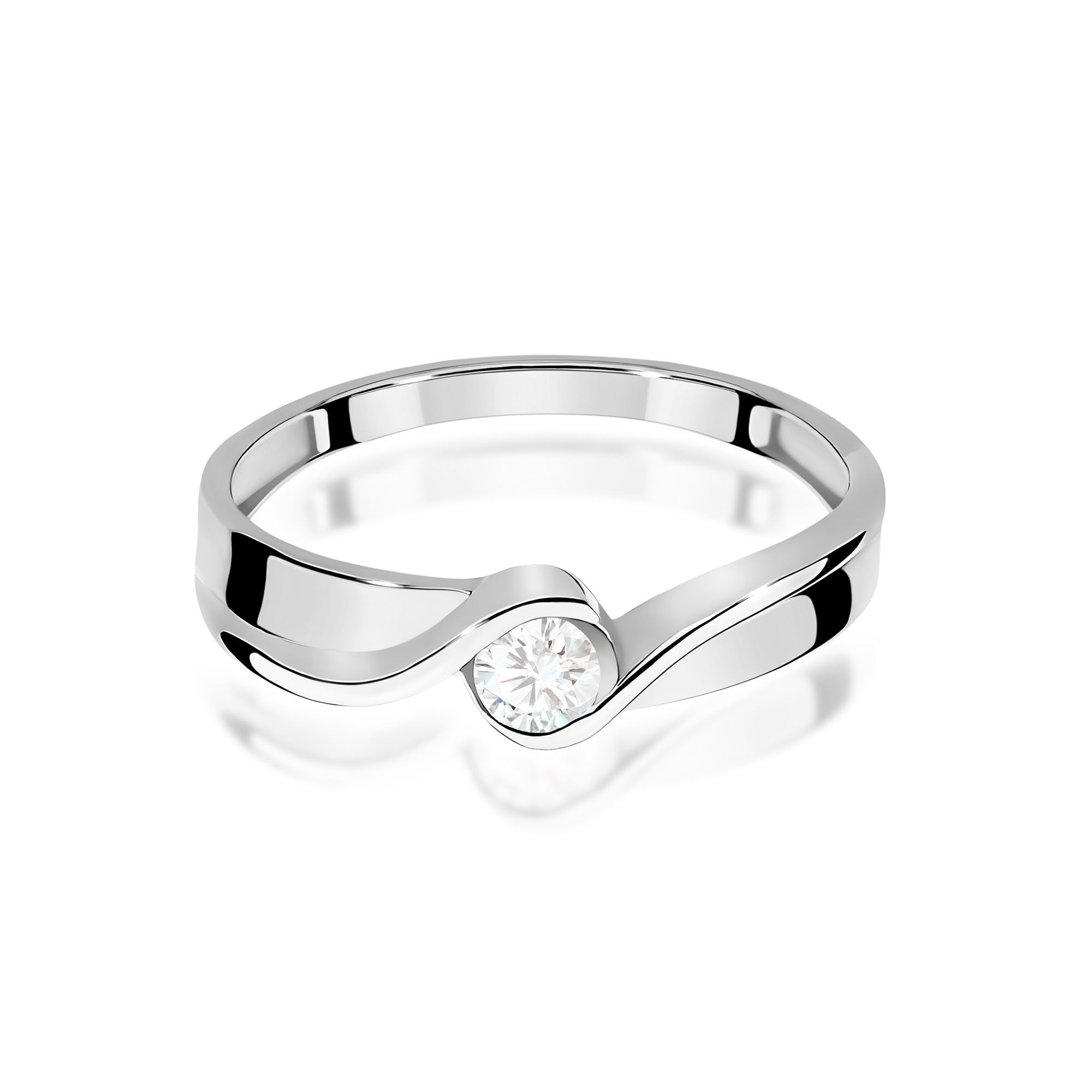 Pierścionek z kamieniem diament laboratoryjny 0,15 ct · W0278 - obrazek 2