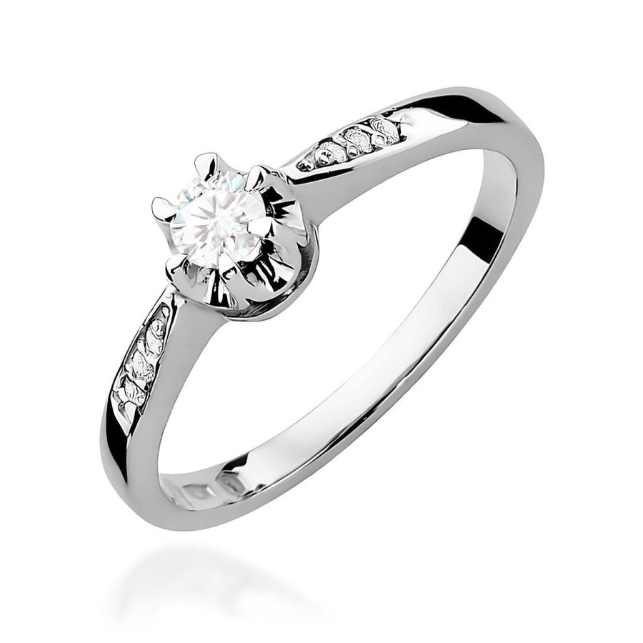 Pierścionek z diamentem 0,25 ct W0291 – białe złoto próby 585 · W291