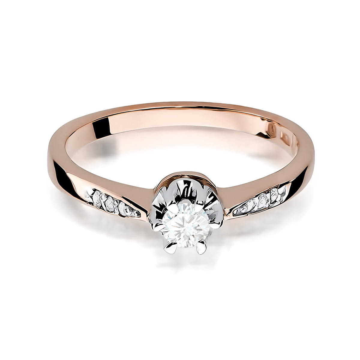 Pierścionek z kamieniem diament laboratoryjny 0,25 ct · W0291 - obrazek 2