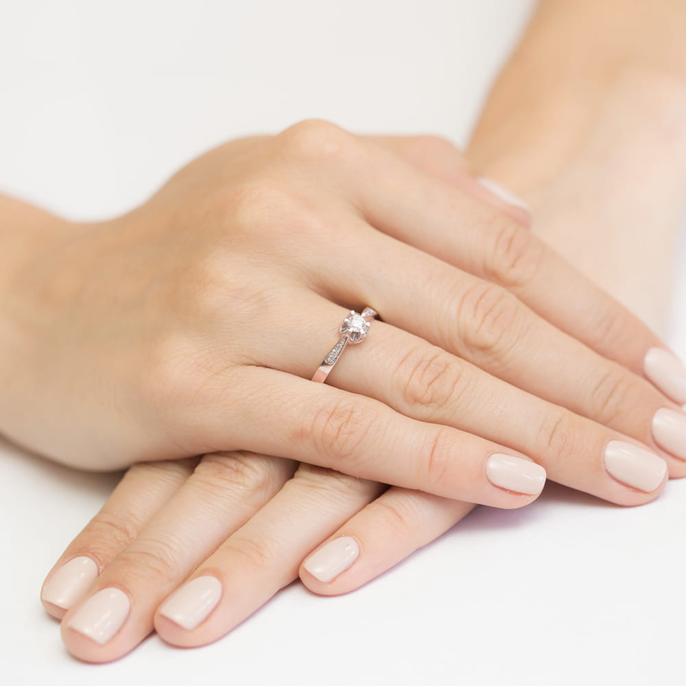 Pierścionek z kamieniem diament laboratoryjny 0,25 ct · W0291 - obrazek 4