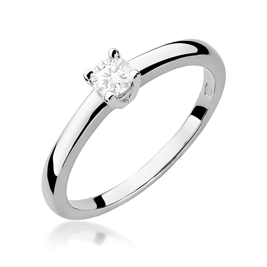 Ring with round diamond 0,15 ct