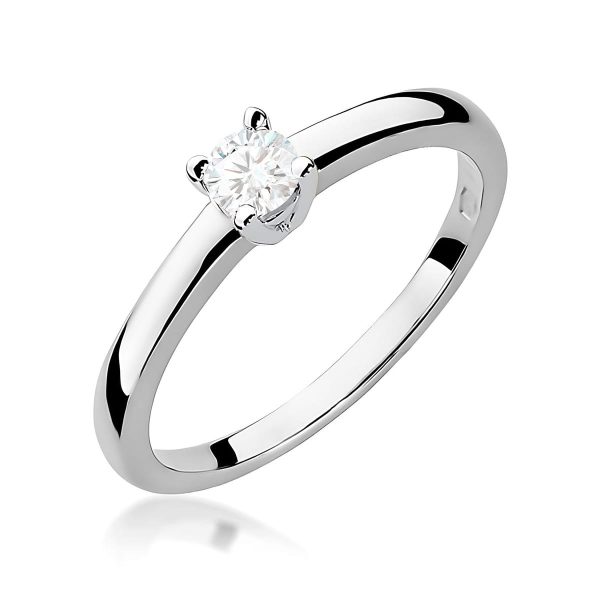 Pierścionek z diamentem 0,20 ct W0292 – białe złoto próby 585