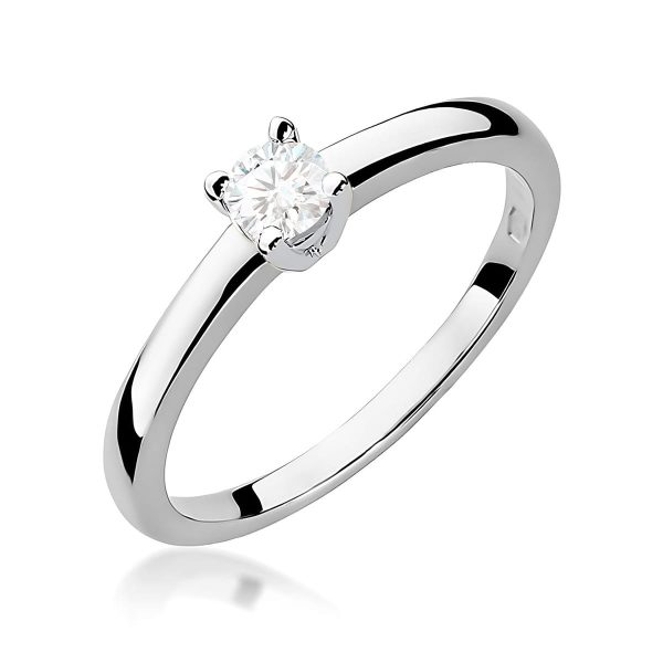 Pierścionek z kamieniem diament laboratoryjny 0,25 ct W0292 – białe złoto próby 585