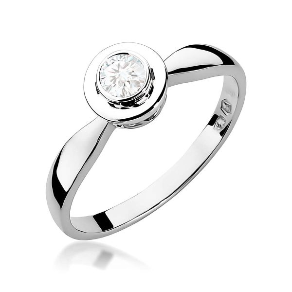 Pierścionek z kamieniem diament laboratoryjny 0,25 ct W0294 – białe złoto próby 585