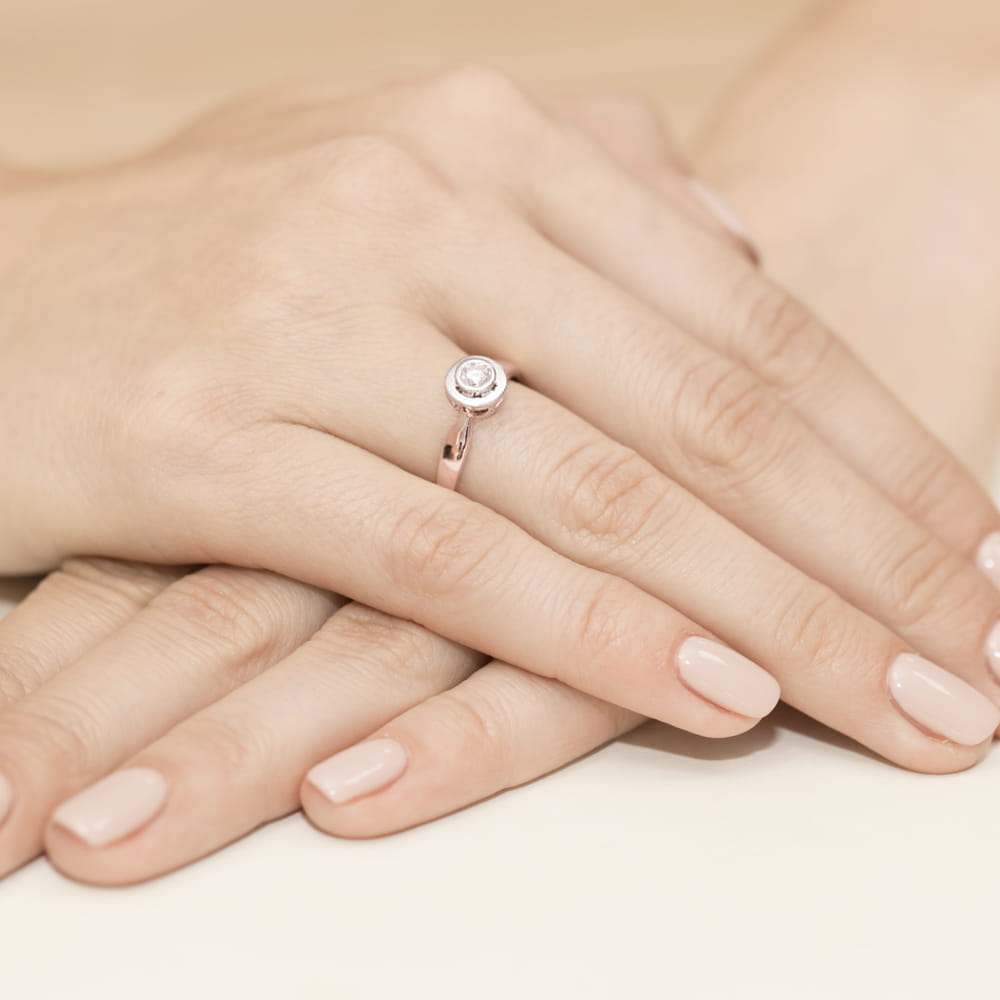 Pierścionek z kamieniem diament laboratoryjny 0,30 ct · W0294 - obrazek 4