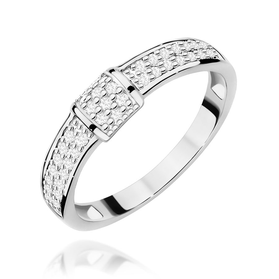 Pierścionek z diamentami 0,19 ct w białym kolorze · W297