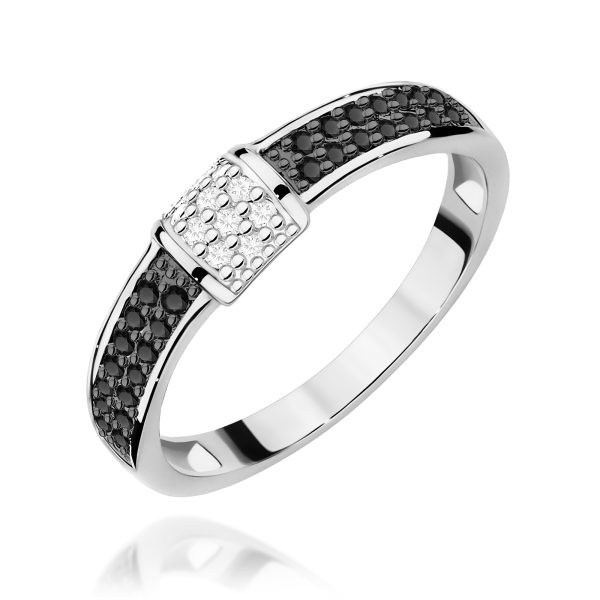 Pierścionek z diamentami 0,19 ct W0297 – białe złoto próby 585