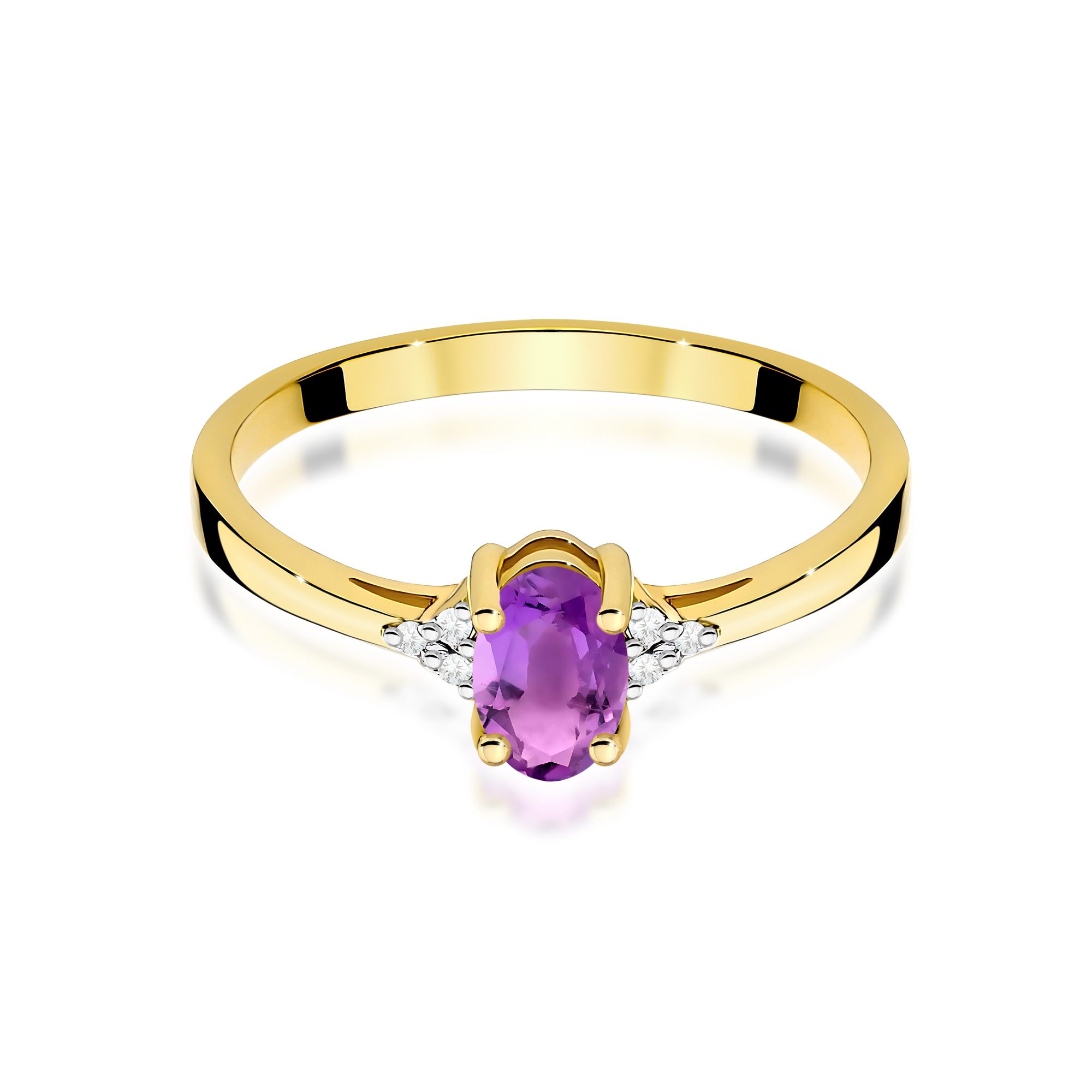 Ring with amethyst 0,40 ct and diamonds – product image 3