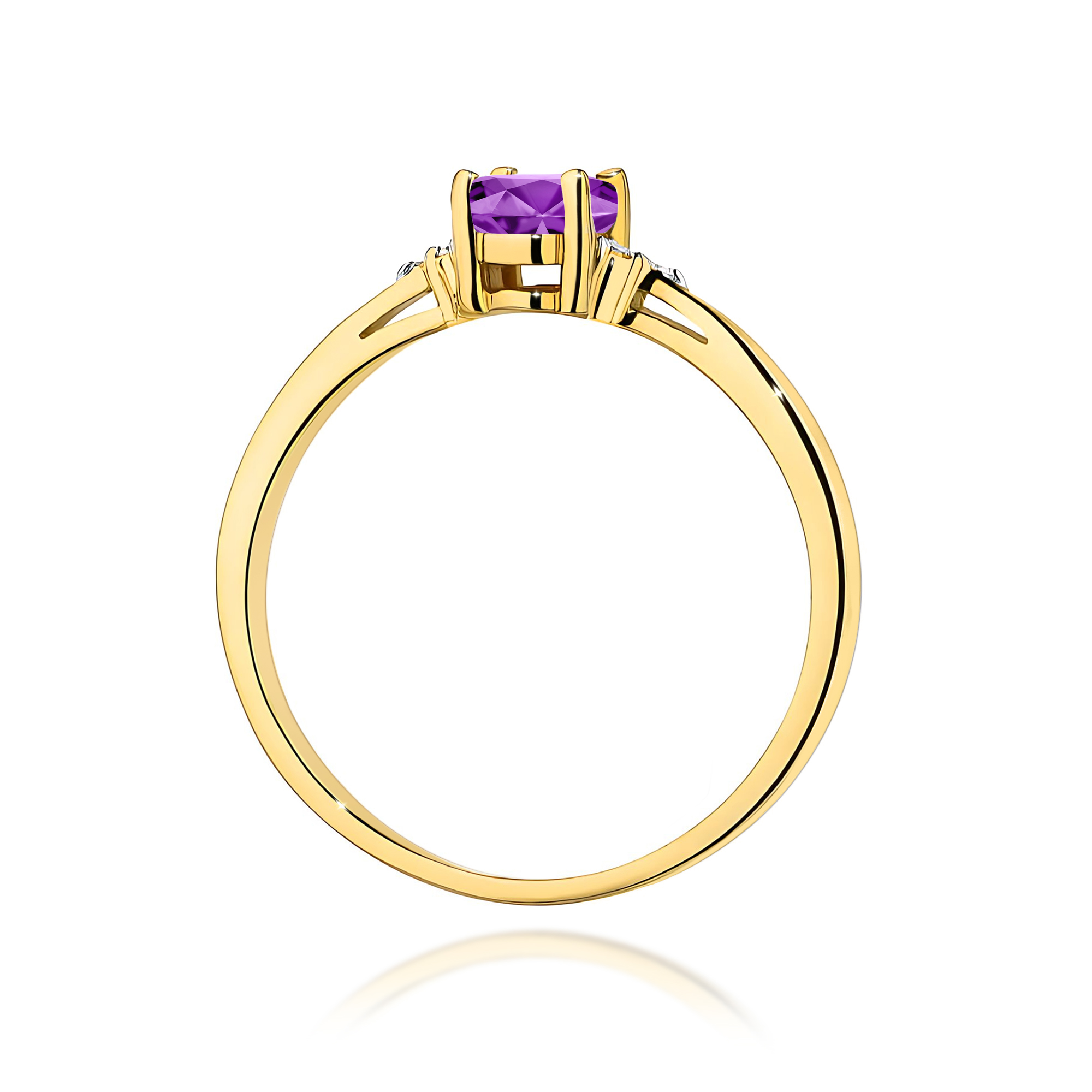 Ring with amethyst 0,40 ct and diamonds – product image 4