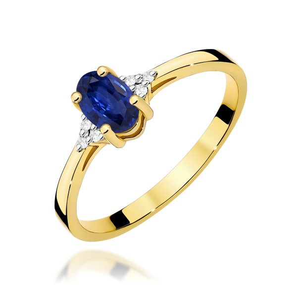 Pierścionek z szafirem 0,70 ct W0301 – żółte złoto próby 585