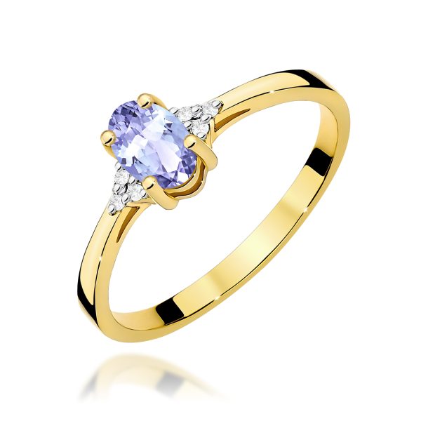 Pierścionek z tanzanitem 0,40 ct W0301 – żółte złoto próby 585