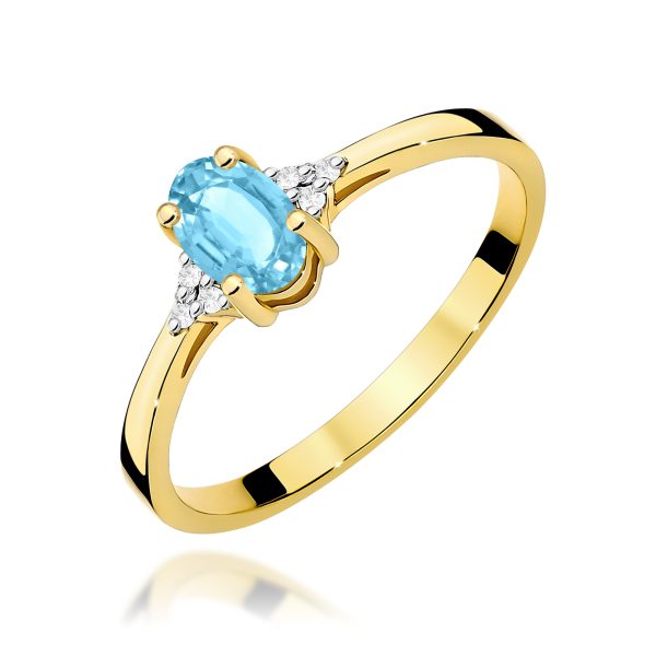 Pierścionek z kamieniem topaz swiss 0,50 ct W0301 – żółte złoto próby 585