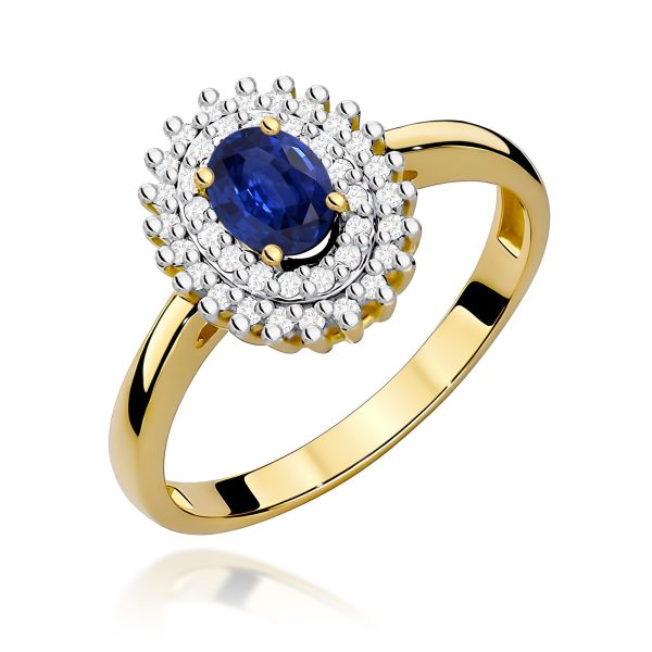 Pierścionek z szafirem 0,70 ct W0303 – żółte złoto próby 585