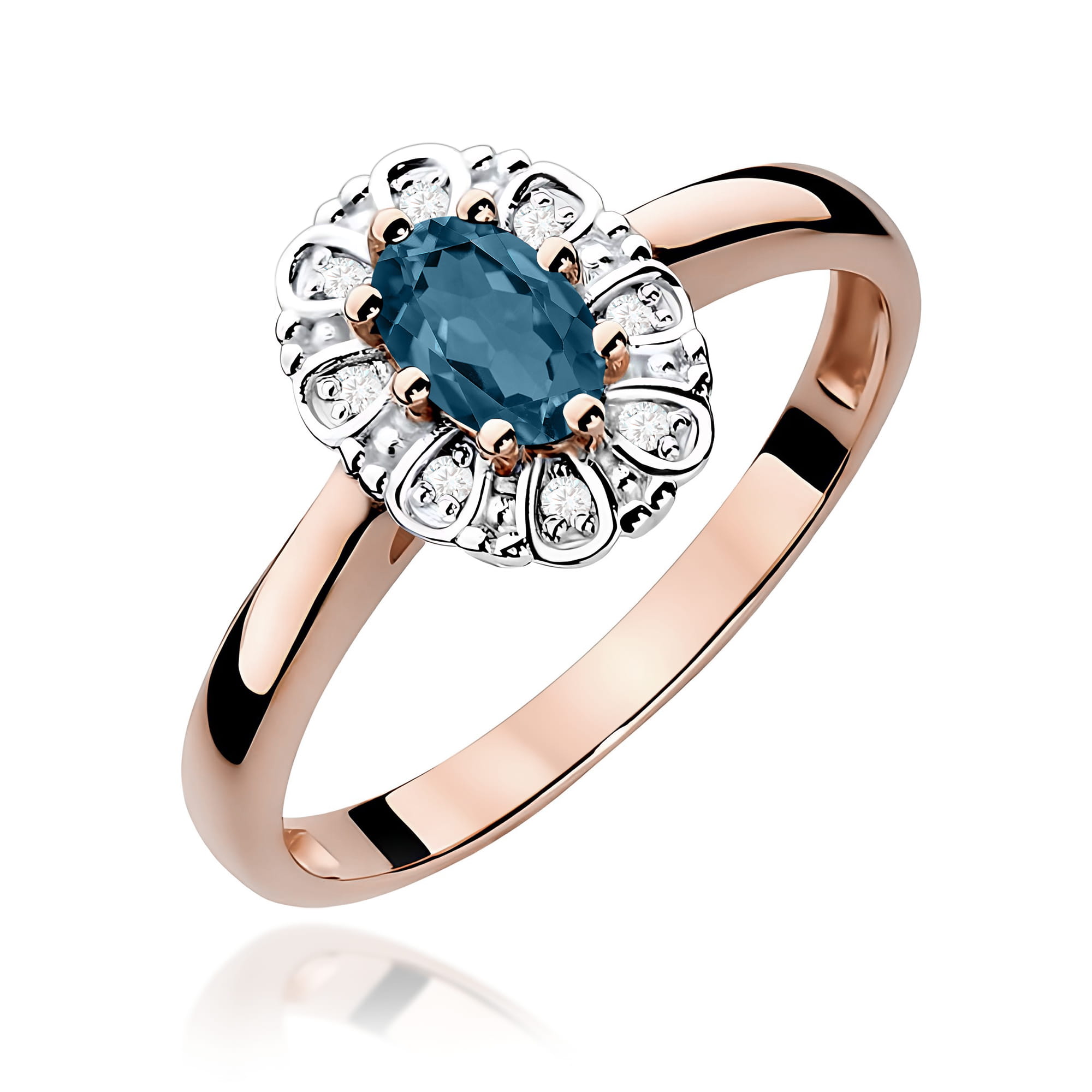 Pierścionek z kamieniem topaz london blue 0,50 ct W0304 · W304