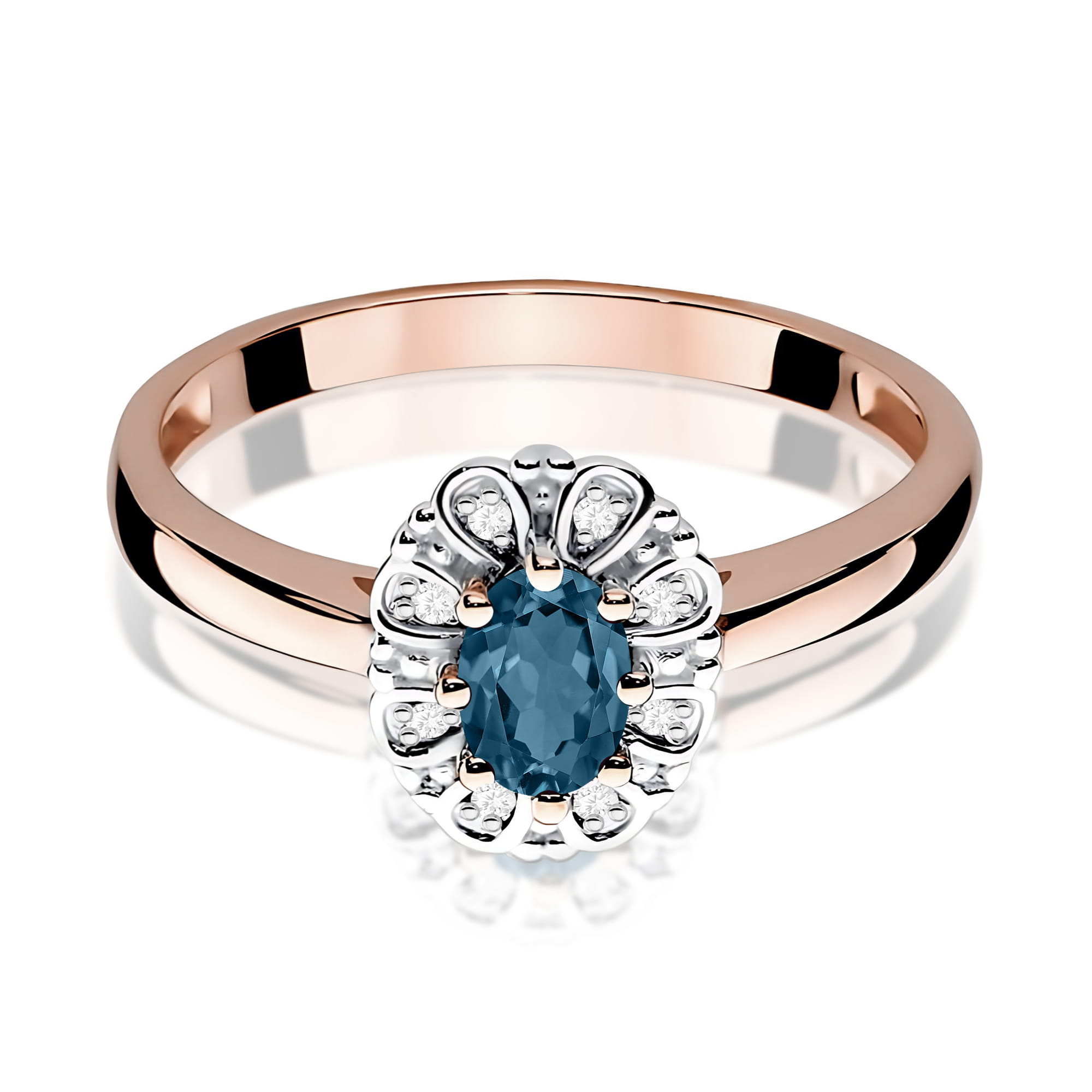 Pierścionek z kamieniem topaz london blue 0,50 ct W0304 · W304 - obrazek 2